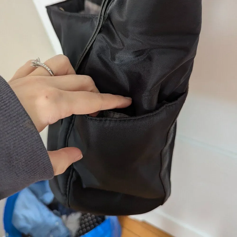 Aimee Kestenberg | Black Nylon Travel Tote Bag with Gold Hardware